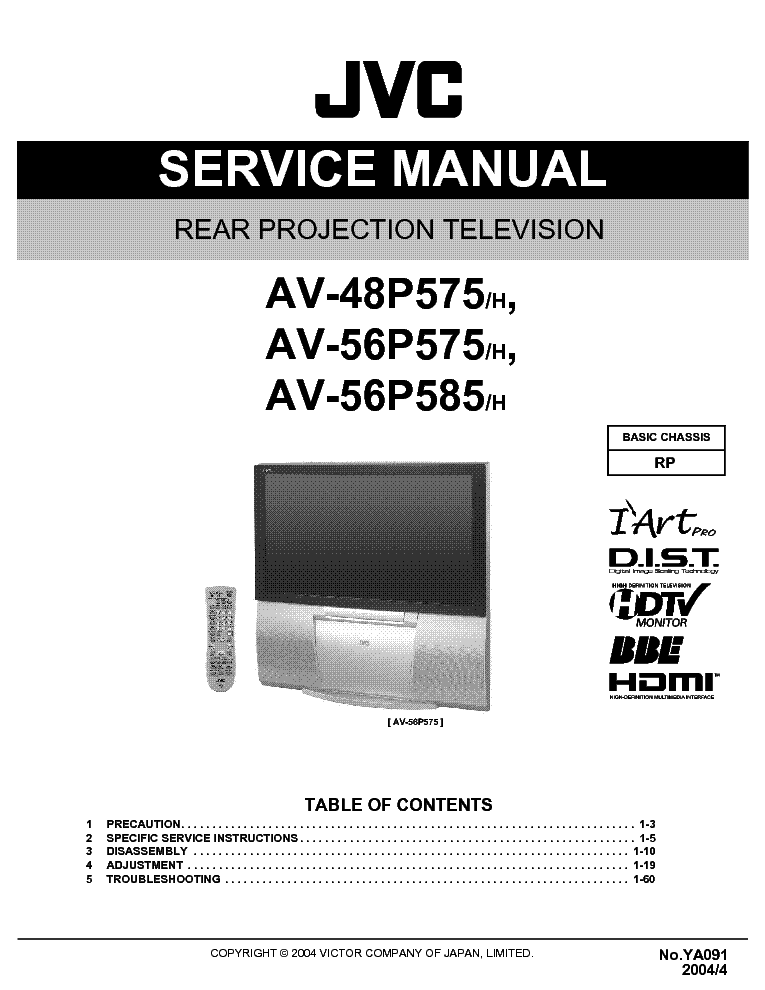jvc model av-48p575 manual