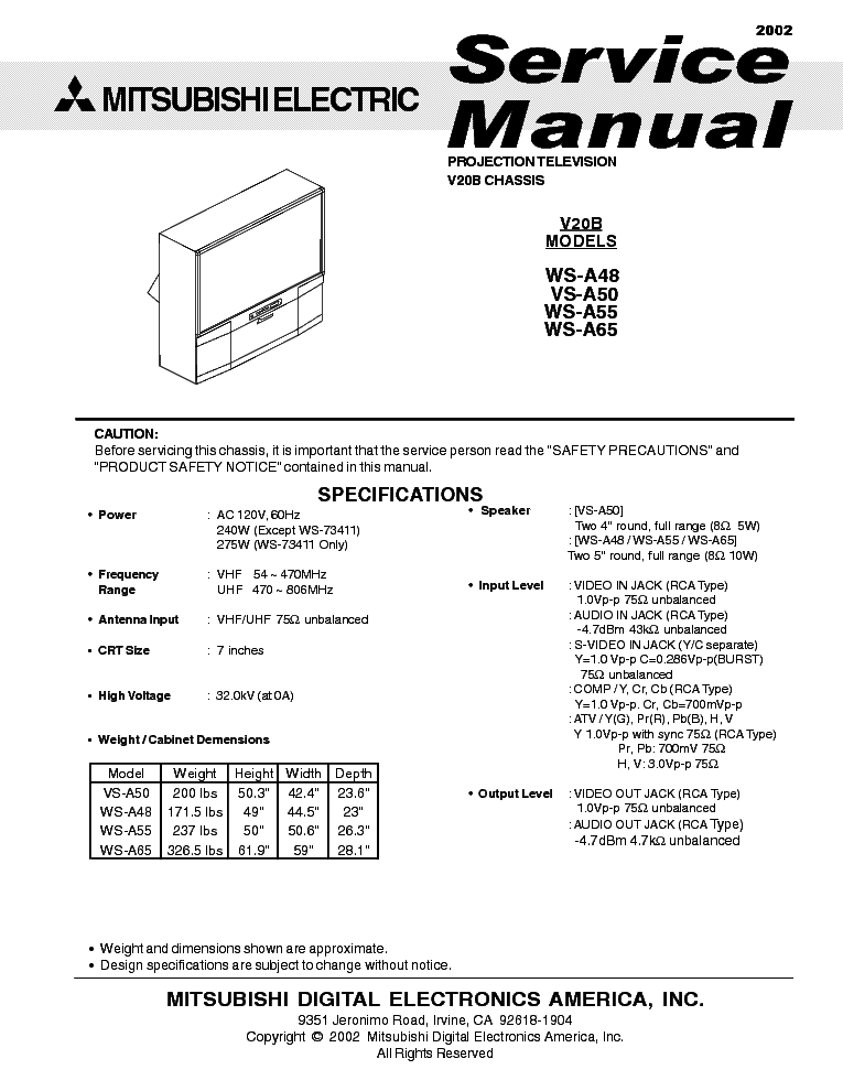 Mitsubishi Tv Repair Manual Free