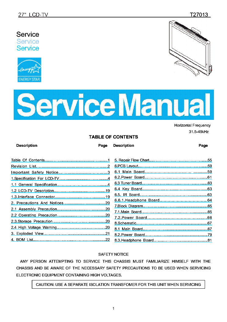 RCA RS2642 Service Manual free download, schematics, eeprom, repair