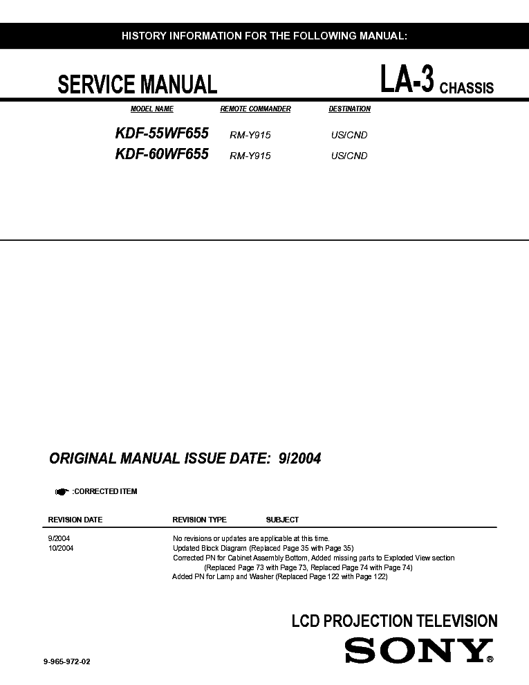 SONY KV2780 Service Manual free download, schematics, eeprom, repair
