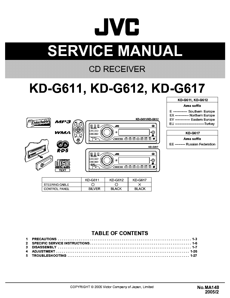 Jvc kd g612 инструкция подключения