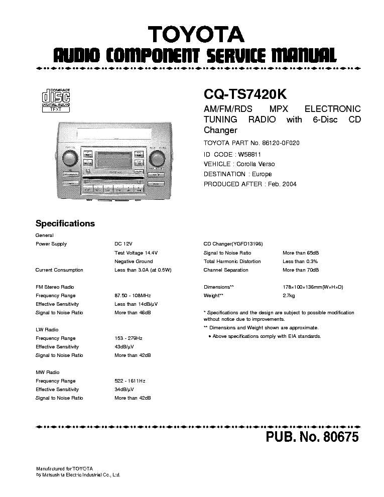 Panasonic Cq-rg133w1  -  7