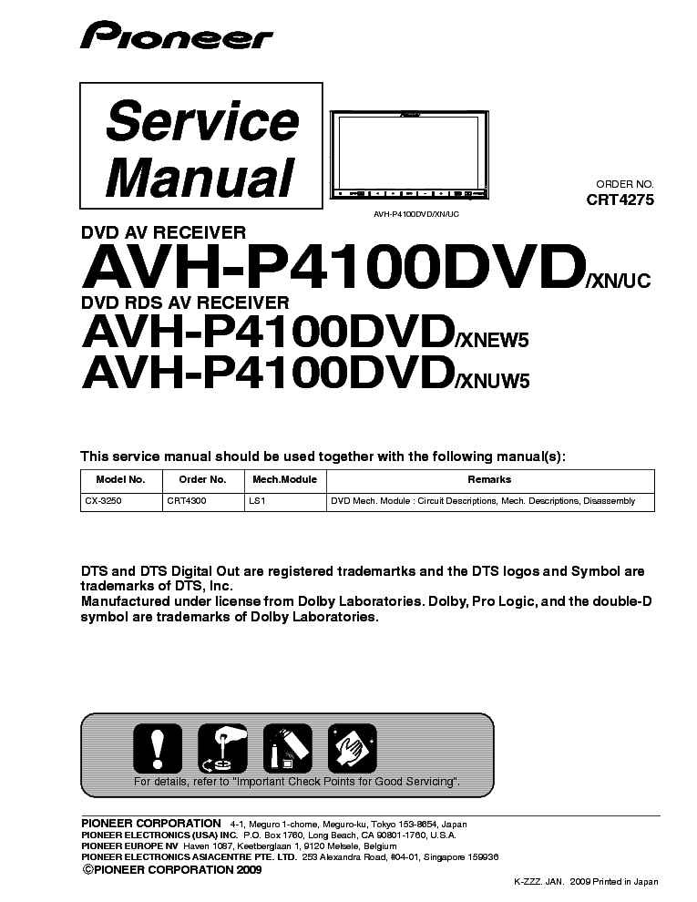Pioneer avh-p4100dvd 