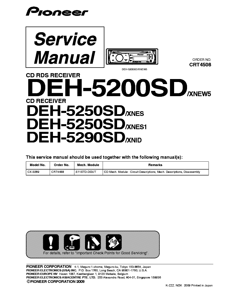 Pioneer deh 5200sd инструкция