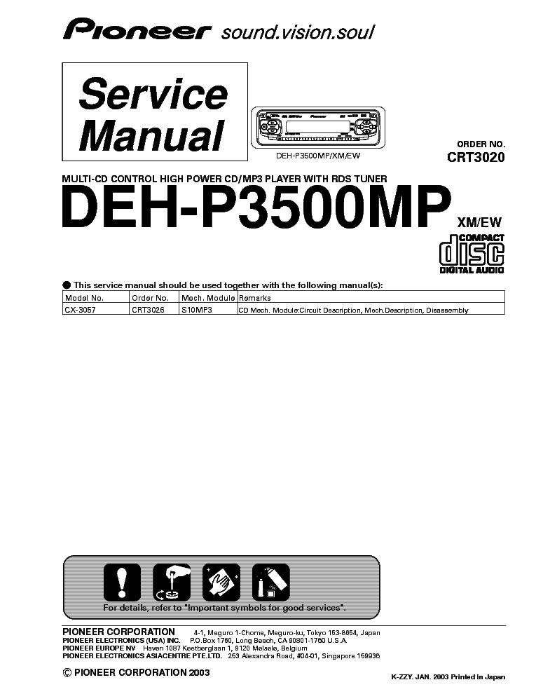 Pioneer Deh-p3500mp  -  3