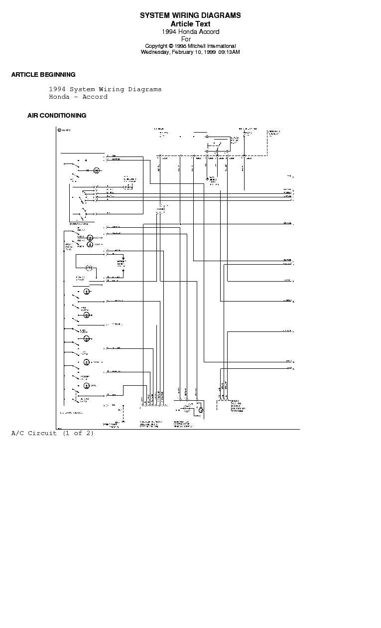 1994 Honda accord wiring diagram pdf #1