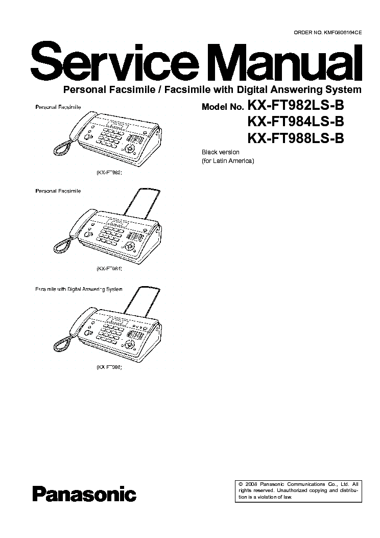 факс панасоник инструкция kx ft982