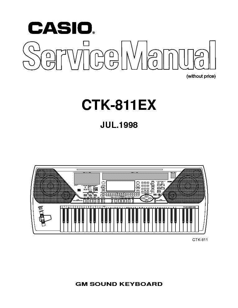 CASIO CTK-100 Service Manual download, schematics, eeprom, repair info
