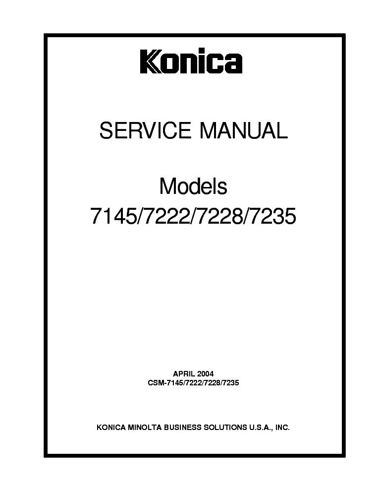 konica 7222 сервис мануал