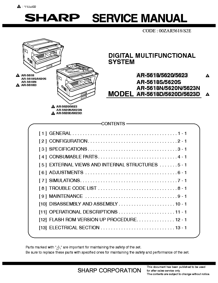  sharp ar-5618 