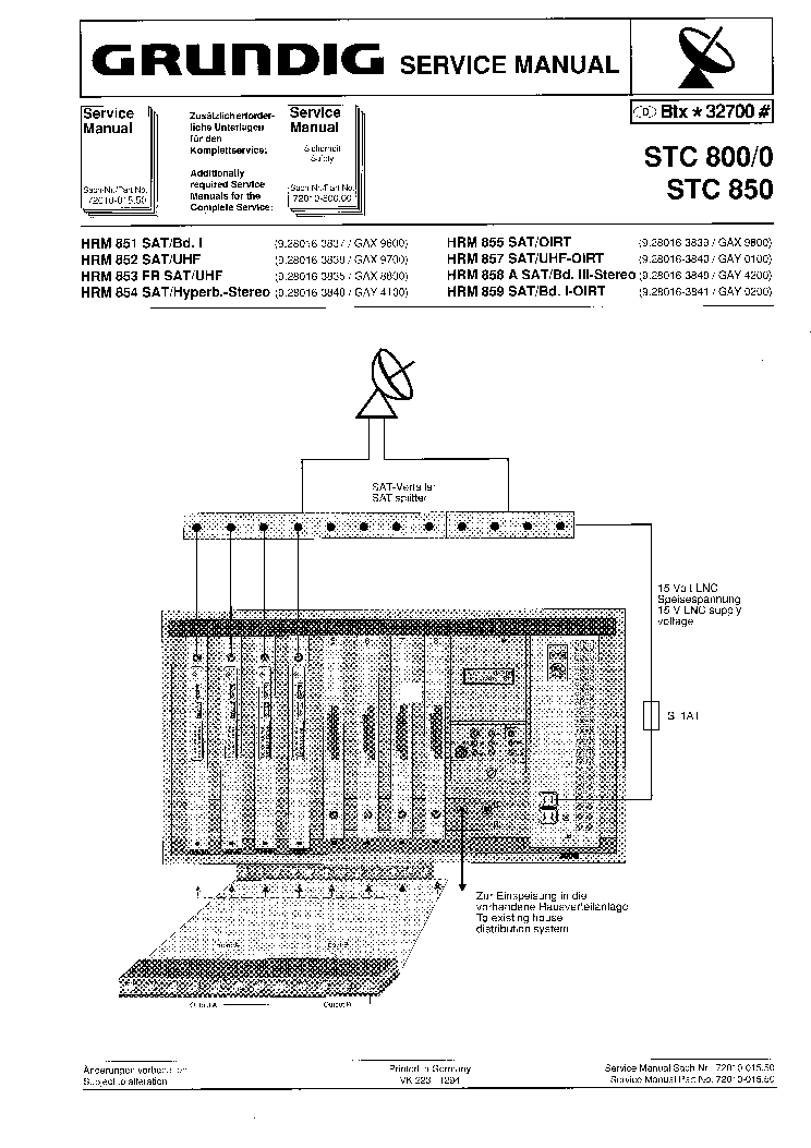 Grundig satellit 800 millennium manual