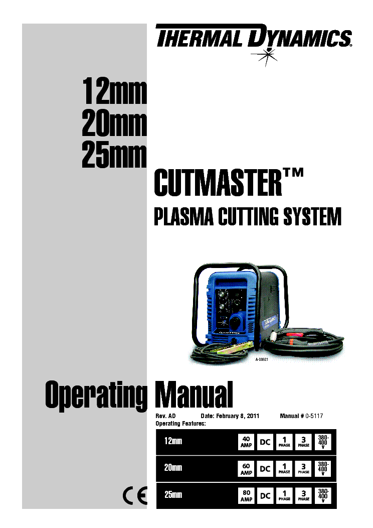 THERMAL DYNAMICS CUTMASTER 42 ENGOM Service Manual free download