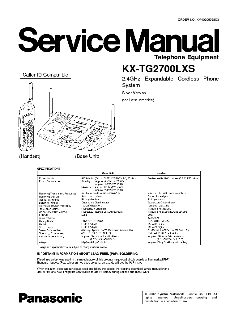 Инструкция Panasonic Kx-A142