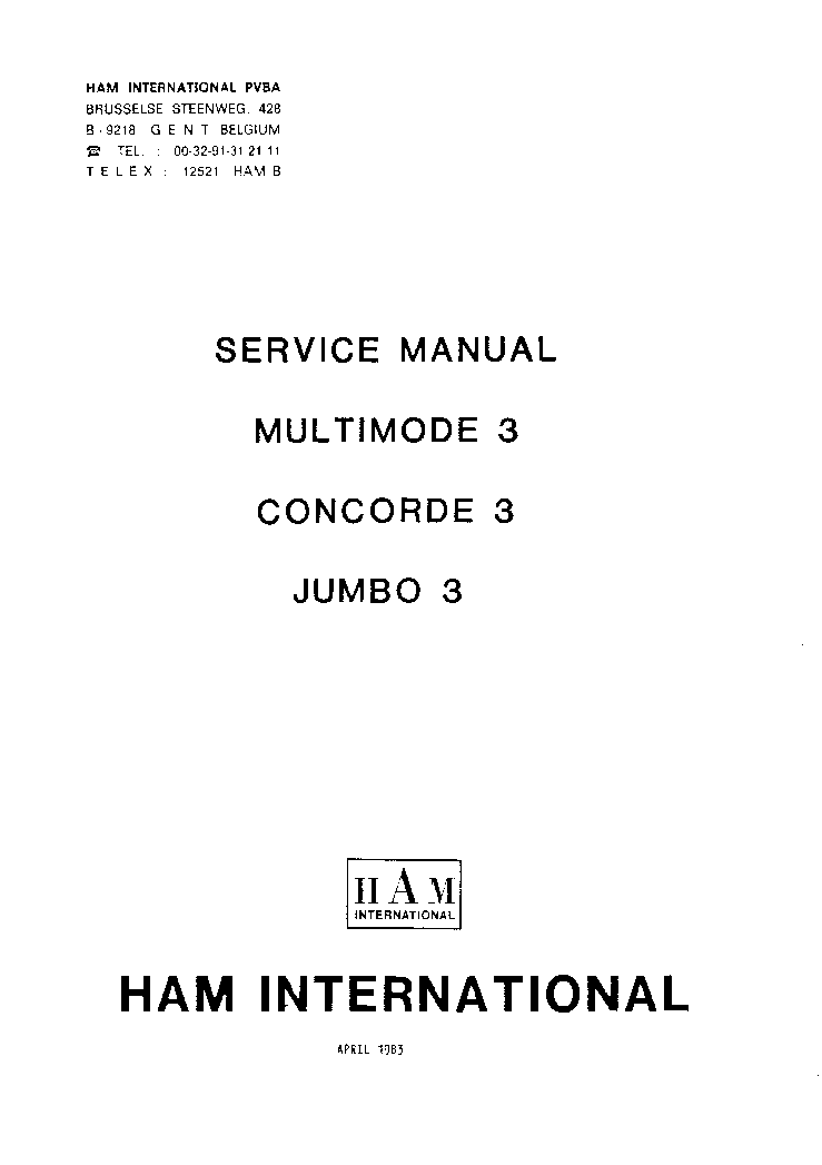 Ham International Multimode 2 Manual