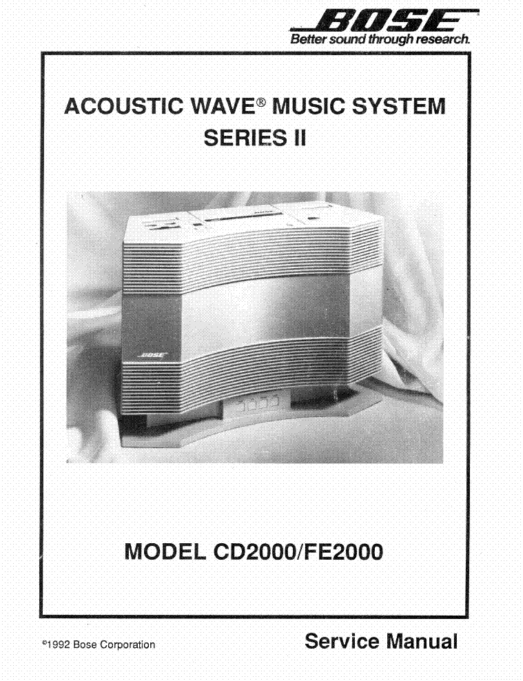 BOSE MODEL CD2000 FE2000 ACOUSTIC WAVE MUSIC SYSTEM II Service Manual