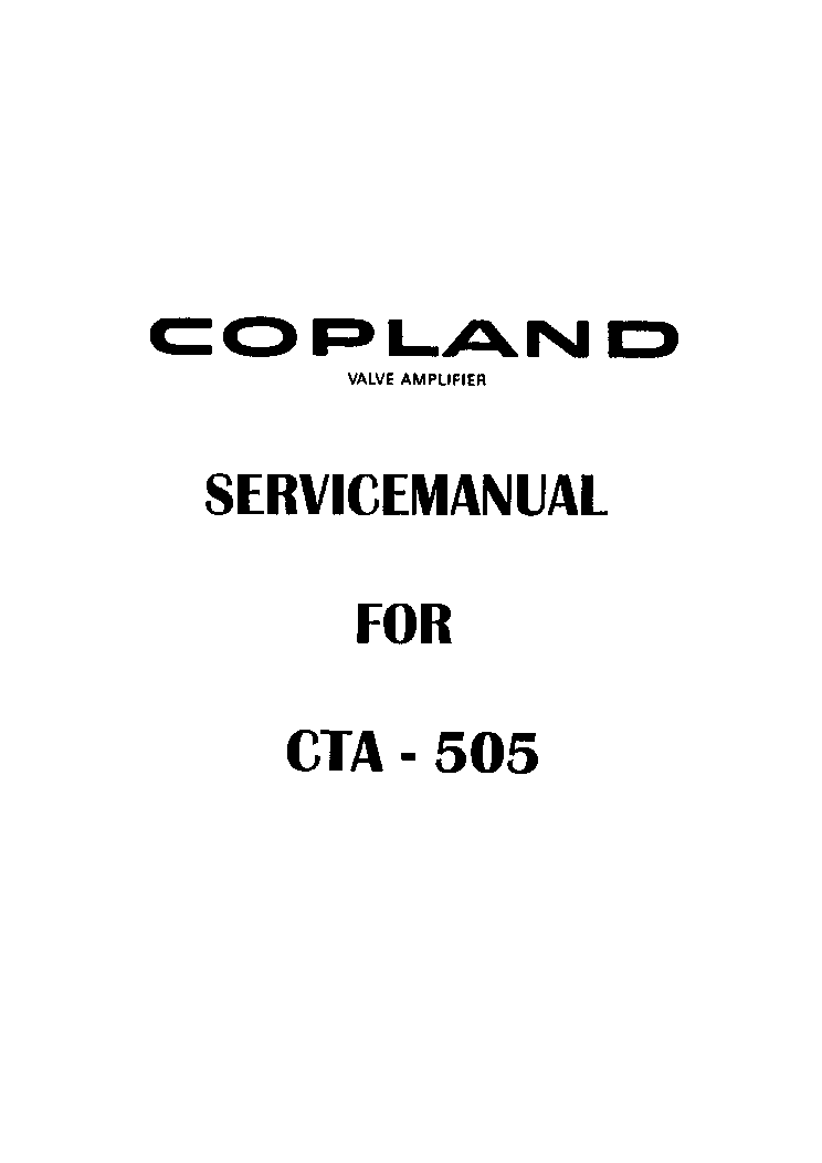 COPLAND CTA-505-PWR-SM Service Manual free download, schematics, eeprom, 