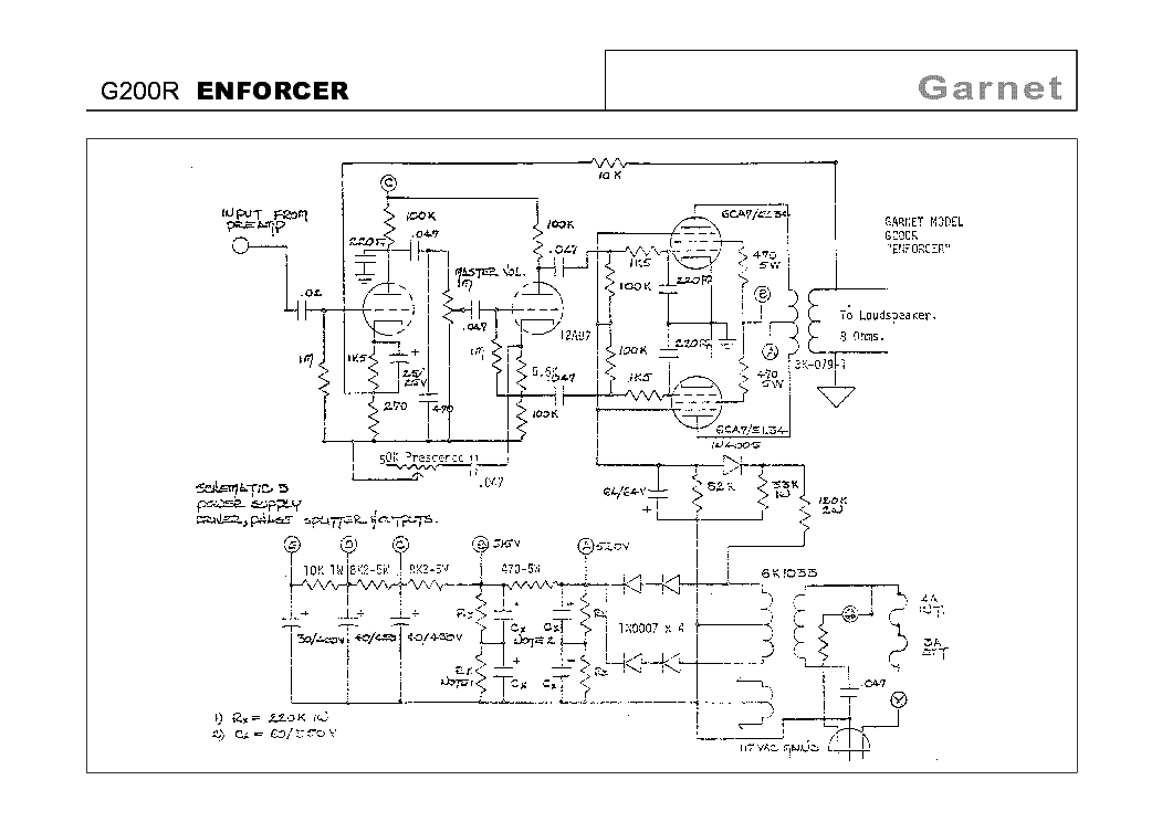 GARNET BTO POWER AMP SCHEMATIC Service Manual download, schematics