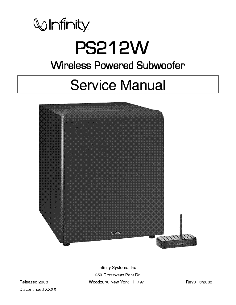 Infinity Ps-10 Subwoofer Manual