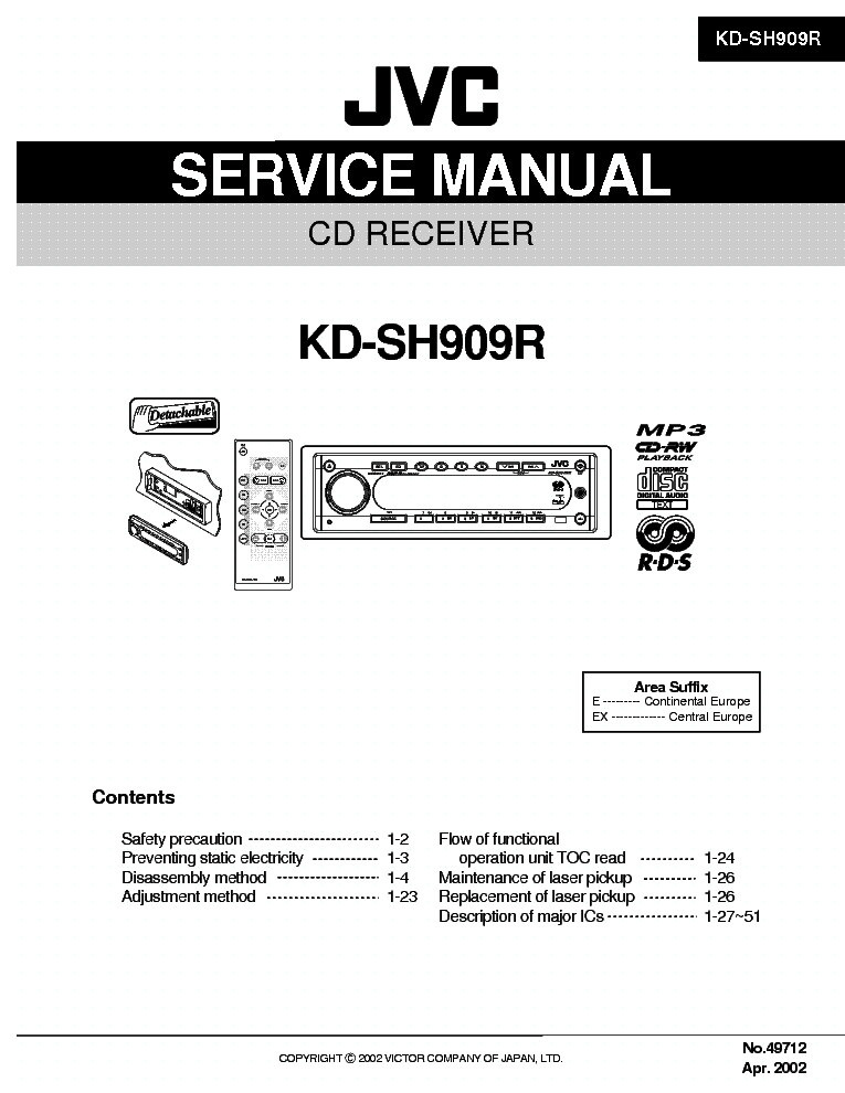 Инструкция для автомагнитолы jvc kd sh909r