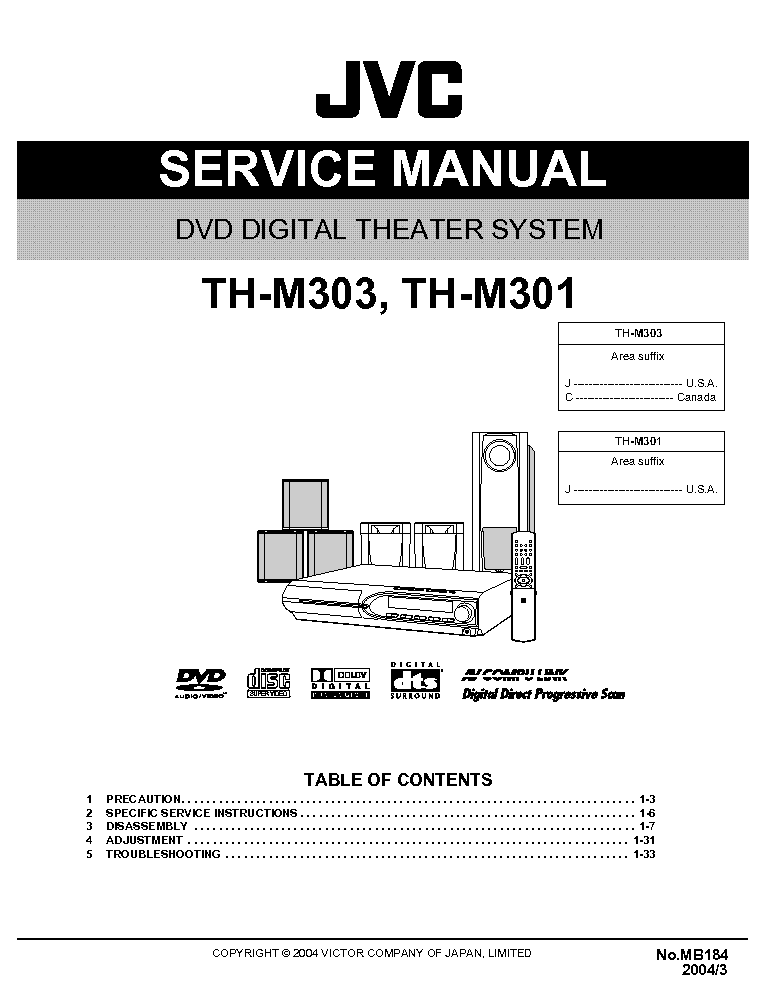 JVC JR-S301 Service Manual free download, schematics, eeprom, repair