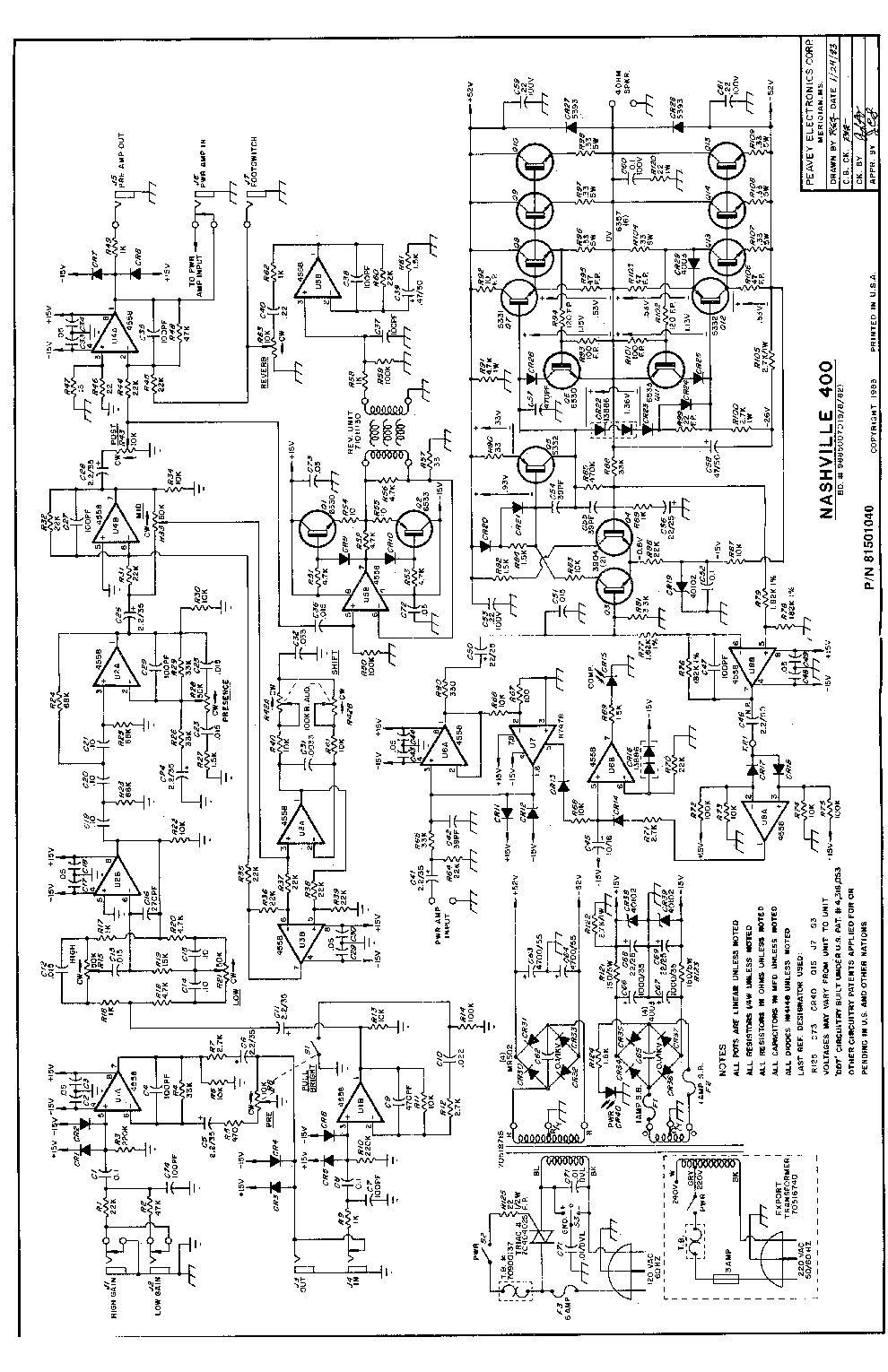 Peavey Unity 2015 Service Manual