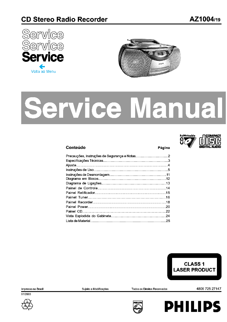 Philips Sa6085 Manual