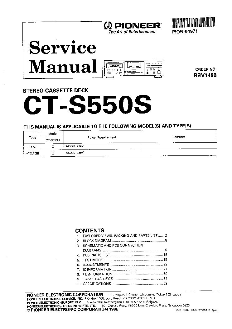 Pioneer DJM-300 Free Service Manual Pdf Download