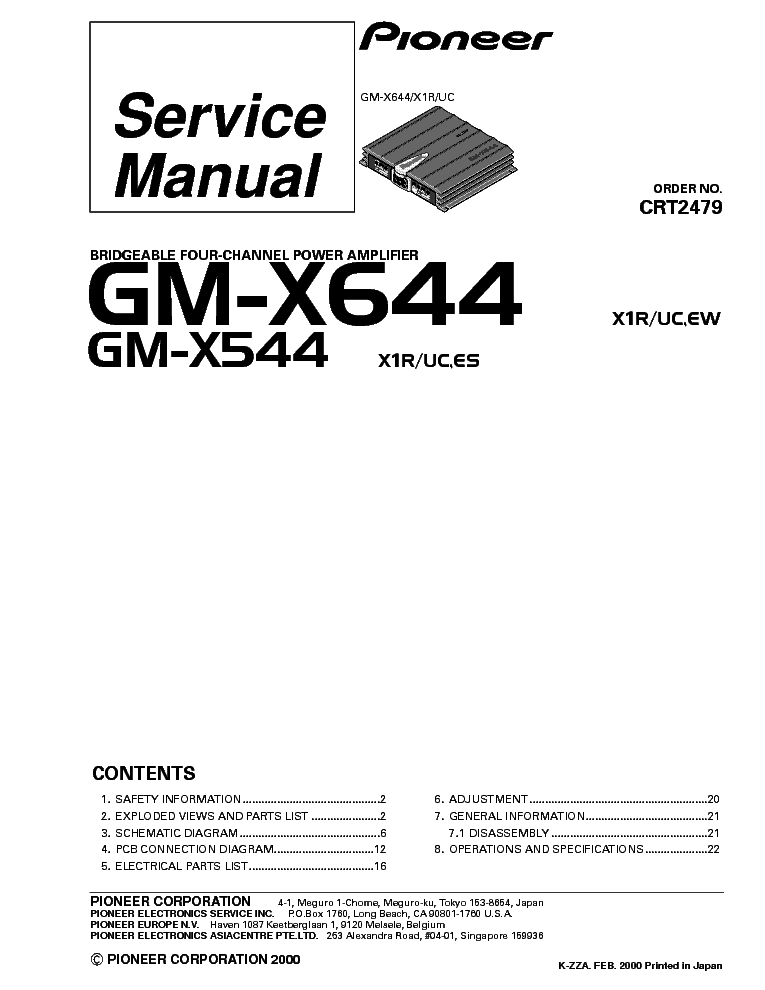  pioneer gm-x644