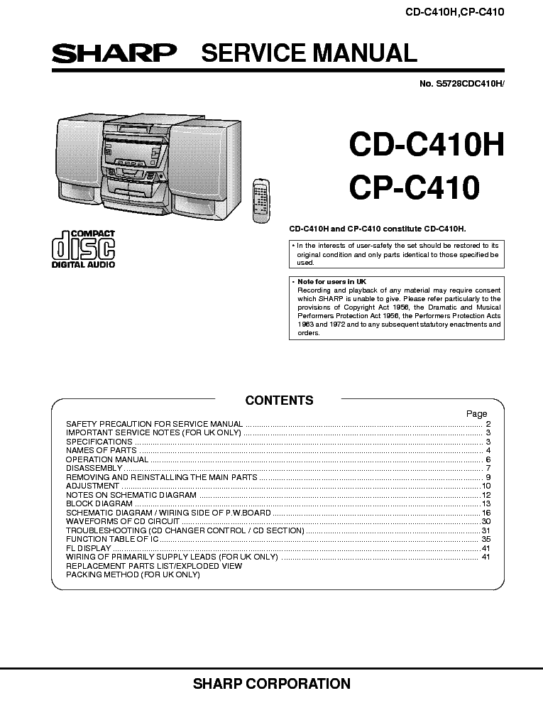 Sharp Cd-c410w    -  5