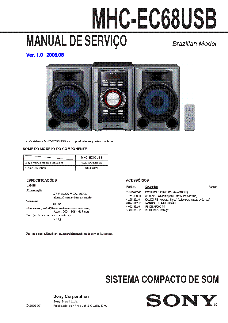 Sony Mhc Ec909ip Service Manual