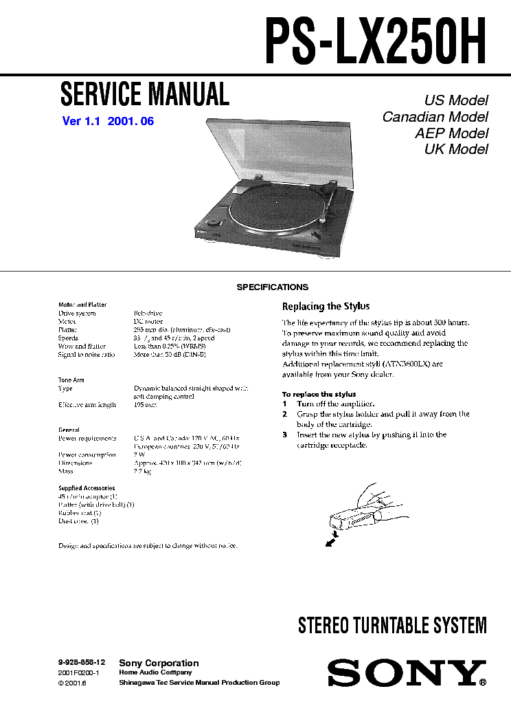 SONY STR-SL5 VER1.0 Service Manual free download, schematics, eeprom