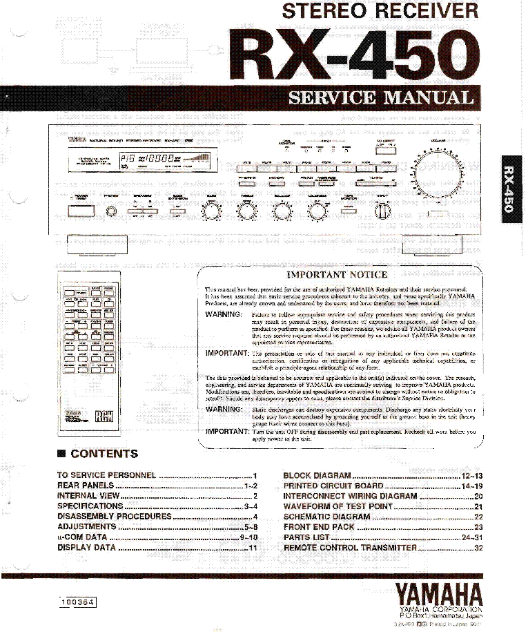 Yamaha Rx-v450    -  3