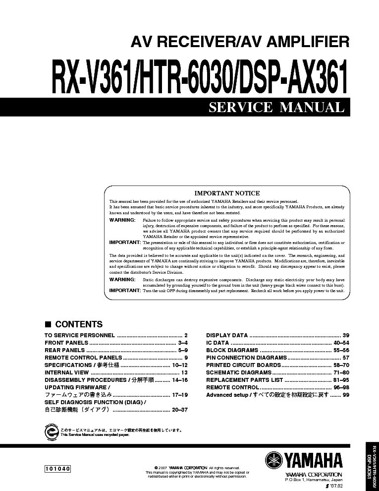 Yamaha Htr-6030  -  5