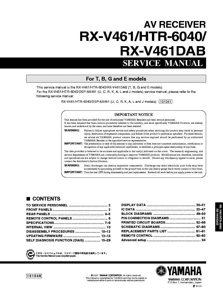 Yamaha Rx V461  -  10