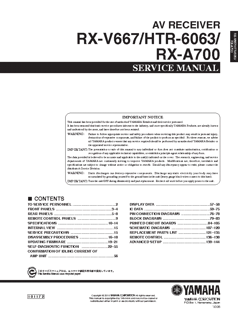 Yamaha Rx V667  -  8