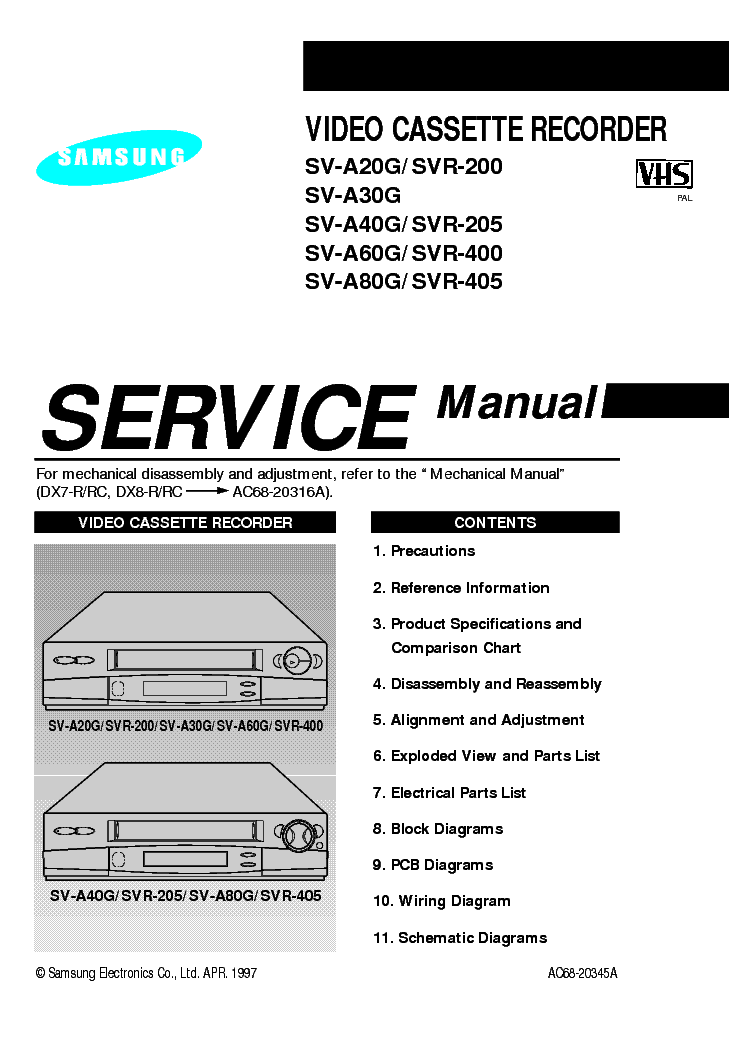 SAMSUNG DVDVR370 DVDVR375 CHASSIS ELVIS 5TH GENERATION Service Manual
