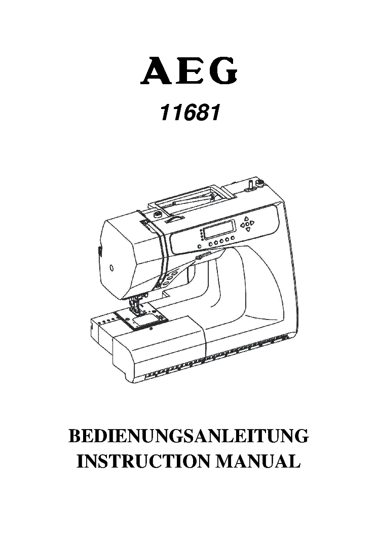 AEG 11681 SEWING MACHINE OP SM service manual