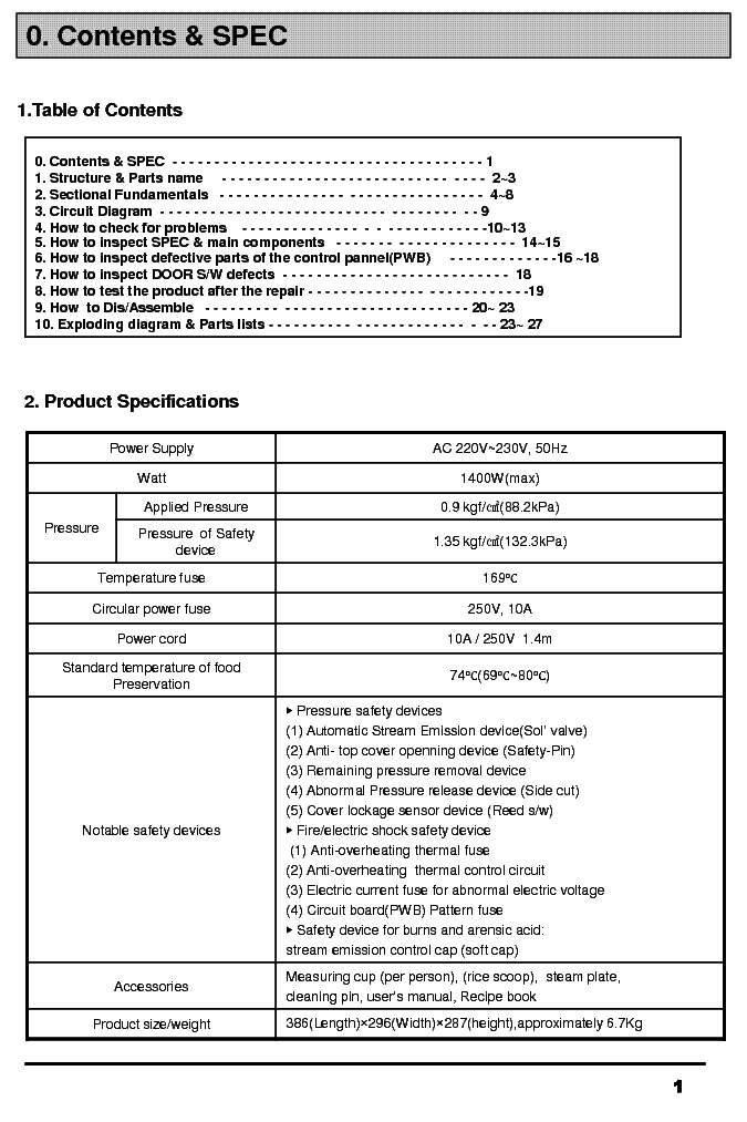 CUCKOO CMC-HE1051F service manual (2nd page)