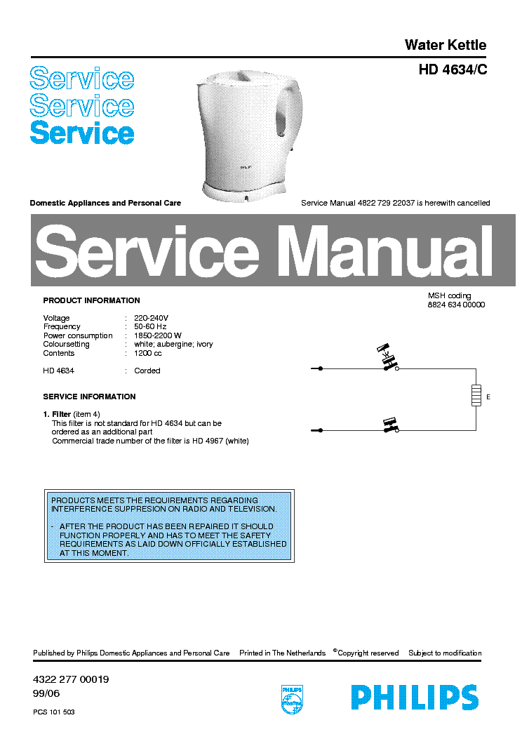 PHILIPS HD4634C service manual (1st page)