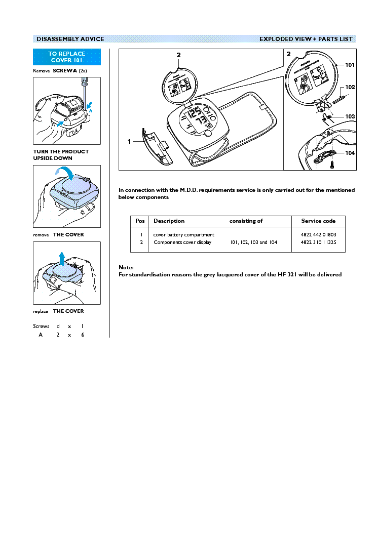 PHILIPS HF-319 BLOOD-PRESSURE-MONITOR service manual (2nd page)