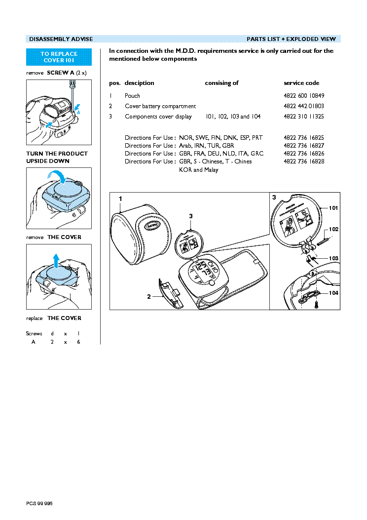 PHILIPS HF-320 BLOOD-PRESSURE-MONITOR service manual (2nd page)