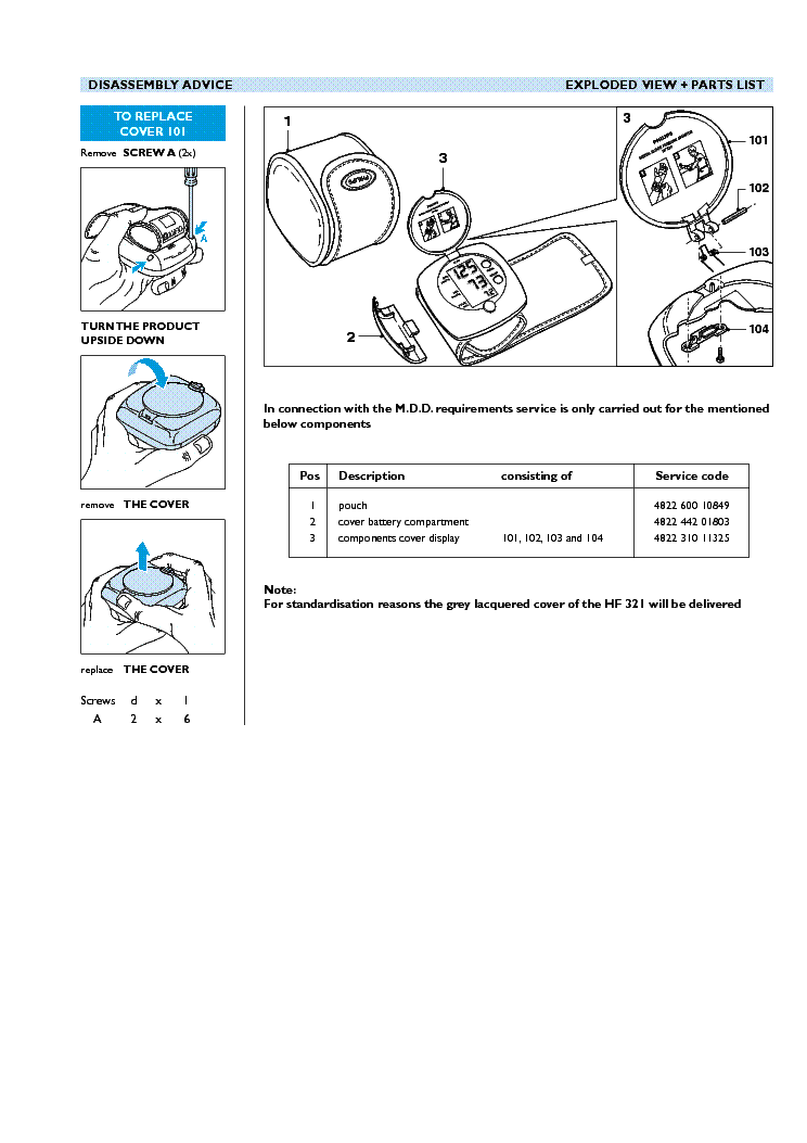PHILIPS HF-321 BLOOD-PRESSURE-MONITOR service manual (2nd page)