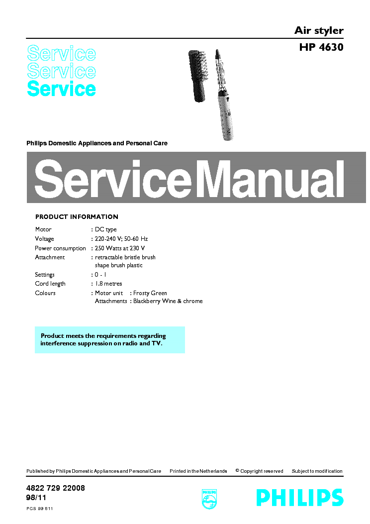 PHILIPS HP4630 service manual