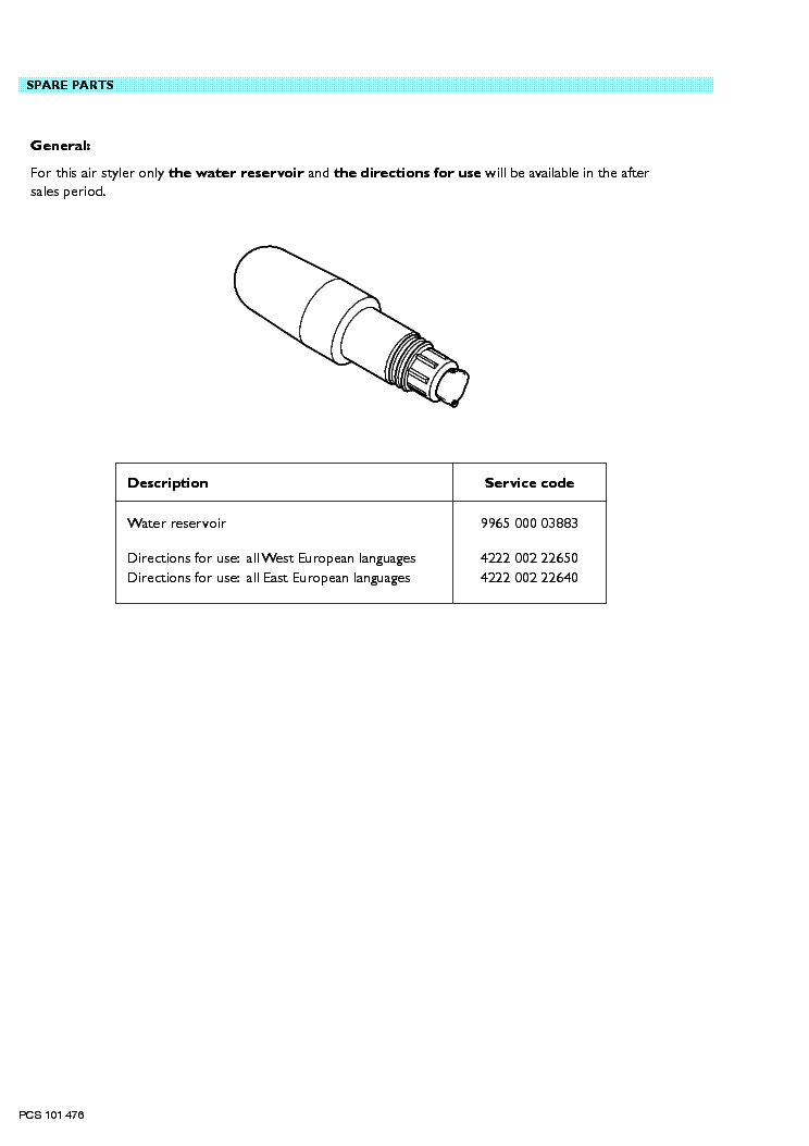 PHILIPS HP4640 service manual (2nd page)
