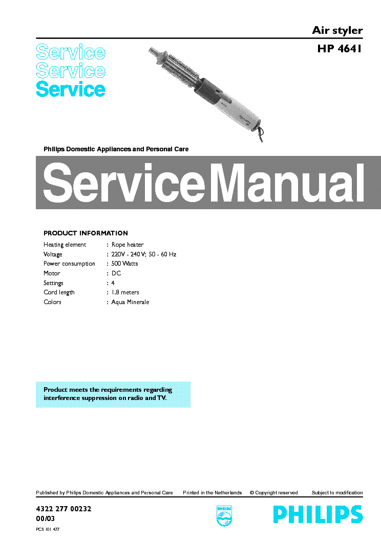 PHILIPS HP4641 service manual (1st page)