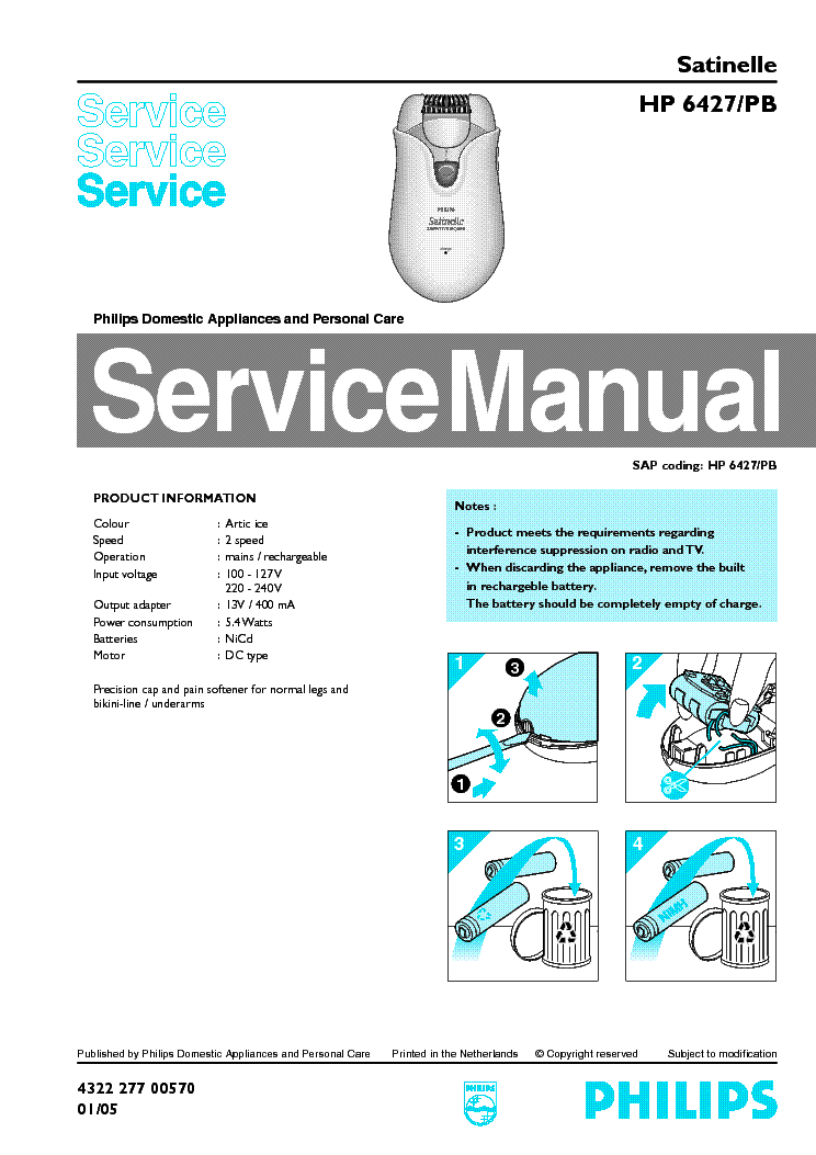 PHILIPS HP6427PB service manual