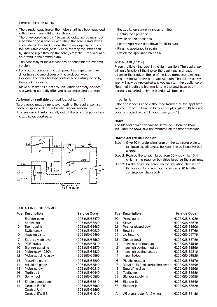 PHILIPS HR7750-01 FOOD PROCESSOR 2002 SM service manual (2nd page)