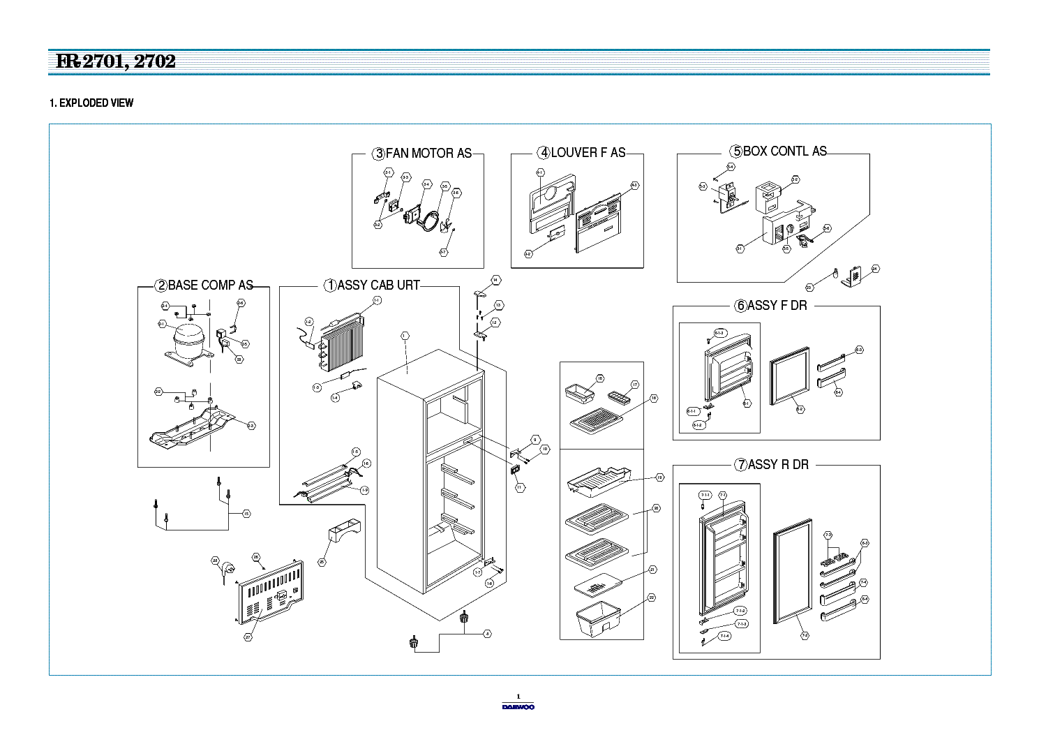 DAEWOO FR-2701 service manual (2nd page)