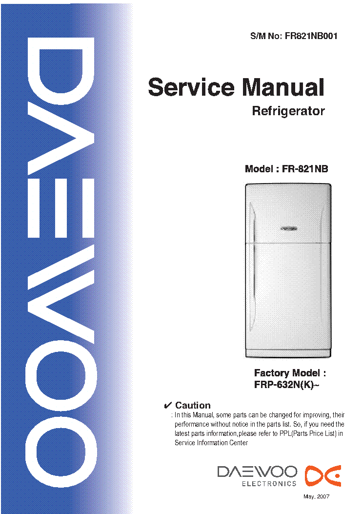 47+ Daewoo refrigerator service manual info