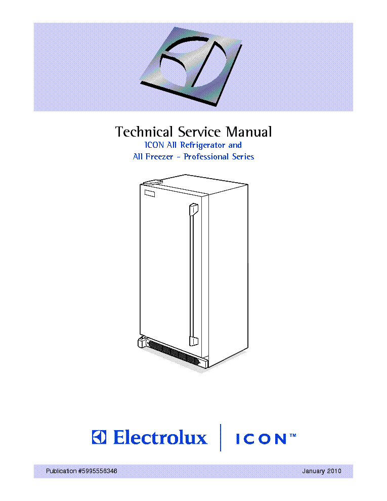ELECTROLUX ICON ALL REFRIGERATOR AND ALL FREEZER service manual (1st page)